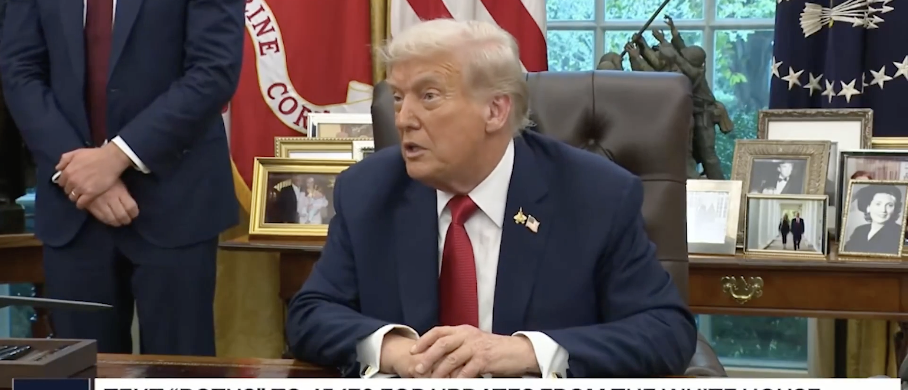 Trump at White House discussing Dems [Screenshot/X/Daily Caller]